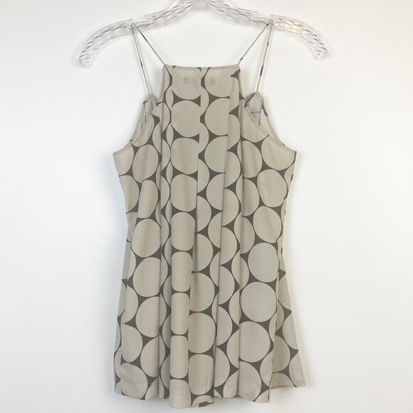 Madewell Circle Dot Pleated Cami Womens Blouse Tan Size 0 - Picture 8 of 13